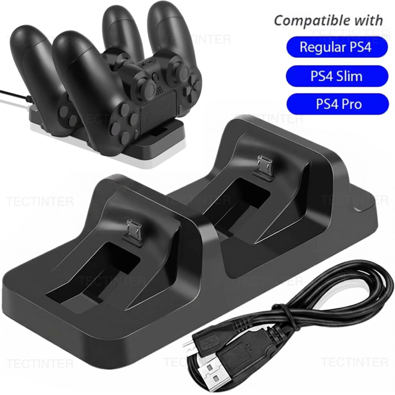Esports Gaming Station - แท่นชาร์จคู่สำหรับคอนโทรลเลอร์ PS4 แท่นวางชาร์จสำหรับโซนี่ เพลย์สเตชัน 4 เกมแพดคอนโทรลเลอร์เกมอุปกรณ์เสริม