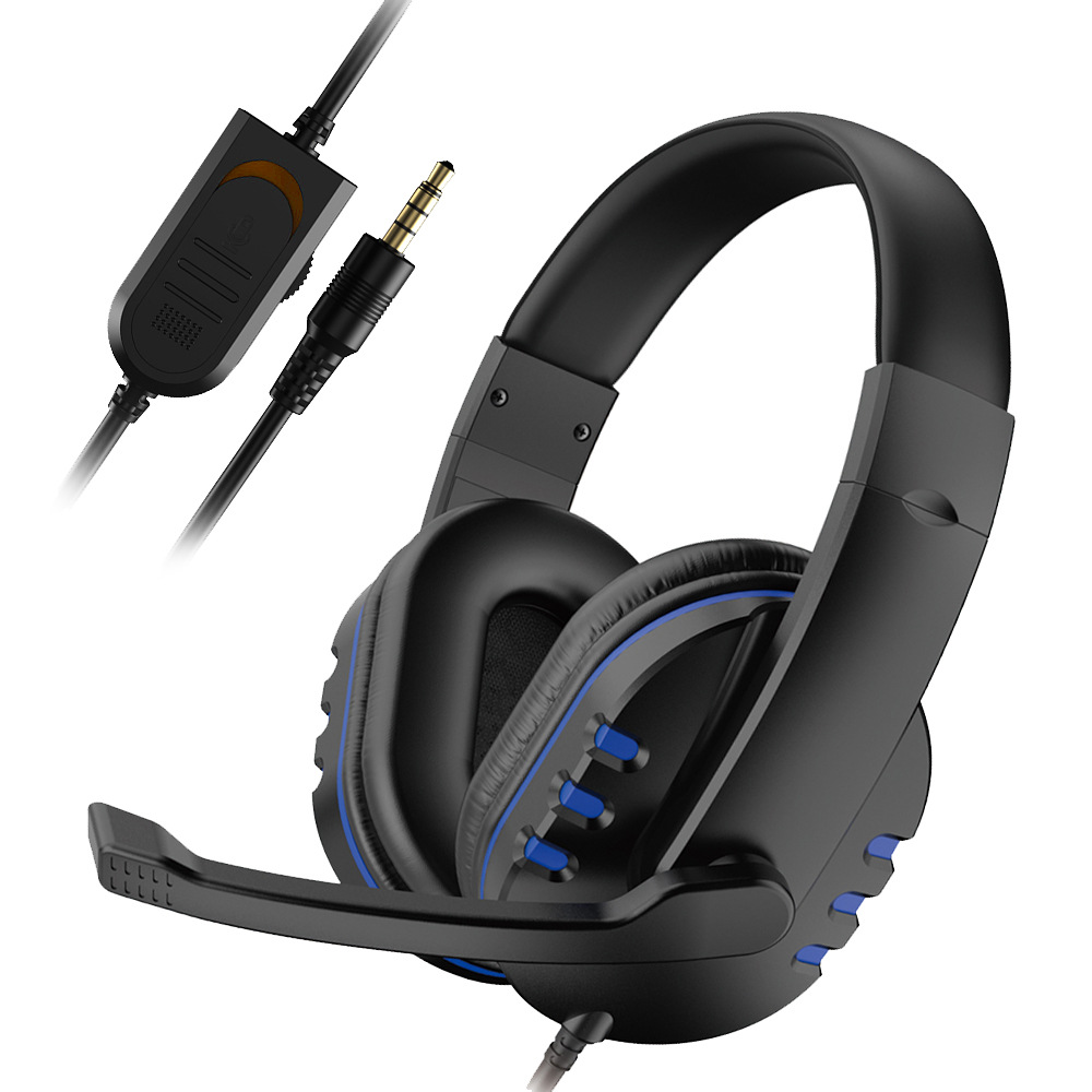 Esports Gaming Station - หูฟังสําหรับเล่นเกมแบบมีสาย 3.5 มม.ชุดหูฟังเกมหูฟังตัดเสียงรบกวนพร้อมไมโครโฟนควบคุมระดับเสียงสําหรับ PS4 Play Station
