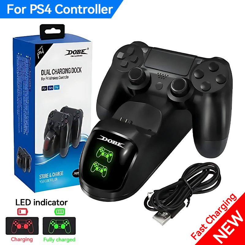 Esports Gaming Station - ใหม่ PS4 สถานีชาร์จไร้สาย Fast Charger สําหรับเกมคอนโทรลเลอร์ไฟ