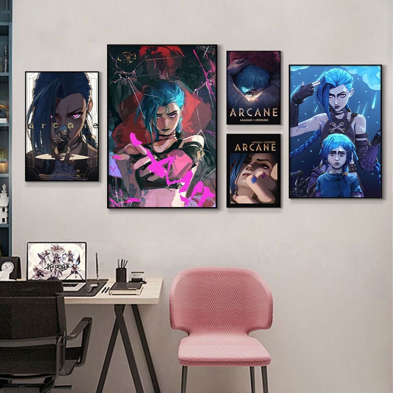 Esports Y Gaming - โปสเตอร์ภาพระยะใกล้ของอาร์เคน จินซ์ แบบไม่มีกรอบ พิมพ์บนผ้าแคนวาส HD ภาพศิลปะติดผนังสำหรับห้องนอน