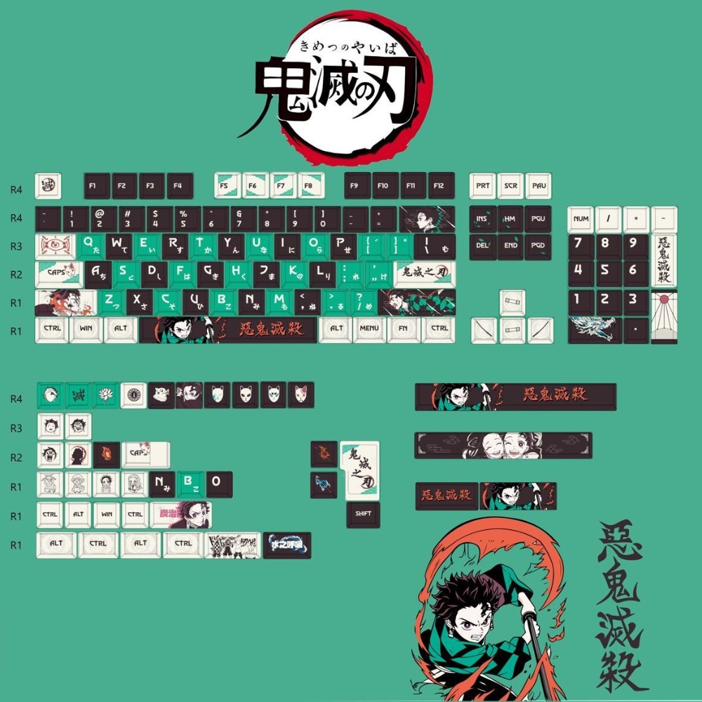 Keyboard Tenkeyless - คีย์แคป Demon Slayer ลายทันจิโร่ คามาโดะ วัสดุ