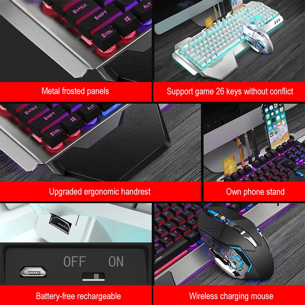 ชุดแป้นพิมพ์และเมาส์ไร้สาย2.4G - Esports Gaming Keyboard บทวิจารณ์และราคา