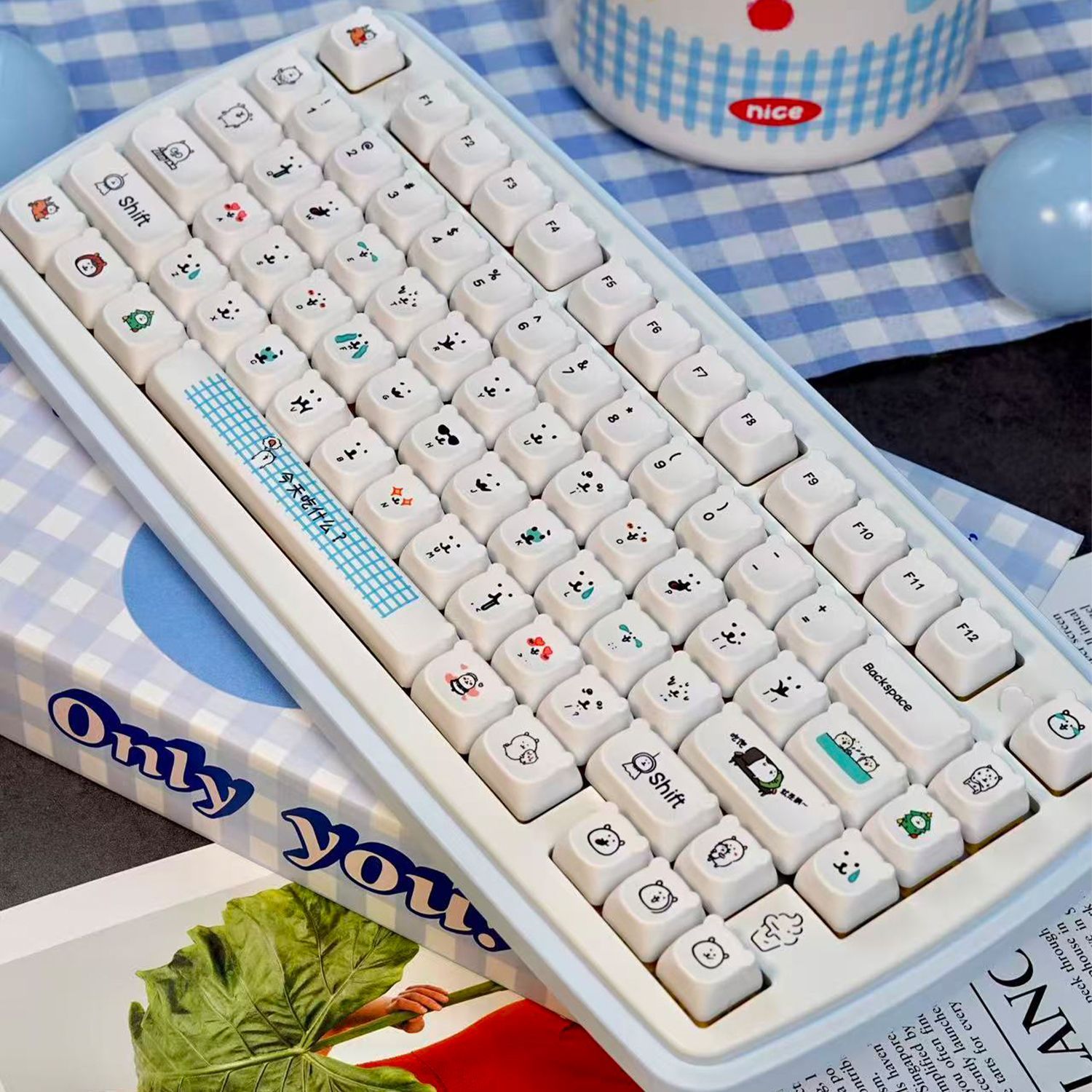 คีย์แคปการ์ตูนหมีน่ารักแบบ PBT - Keyboard Tenkeyless บทวิจารณ์และราคา