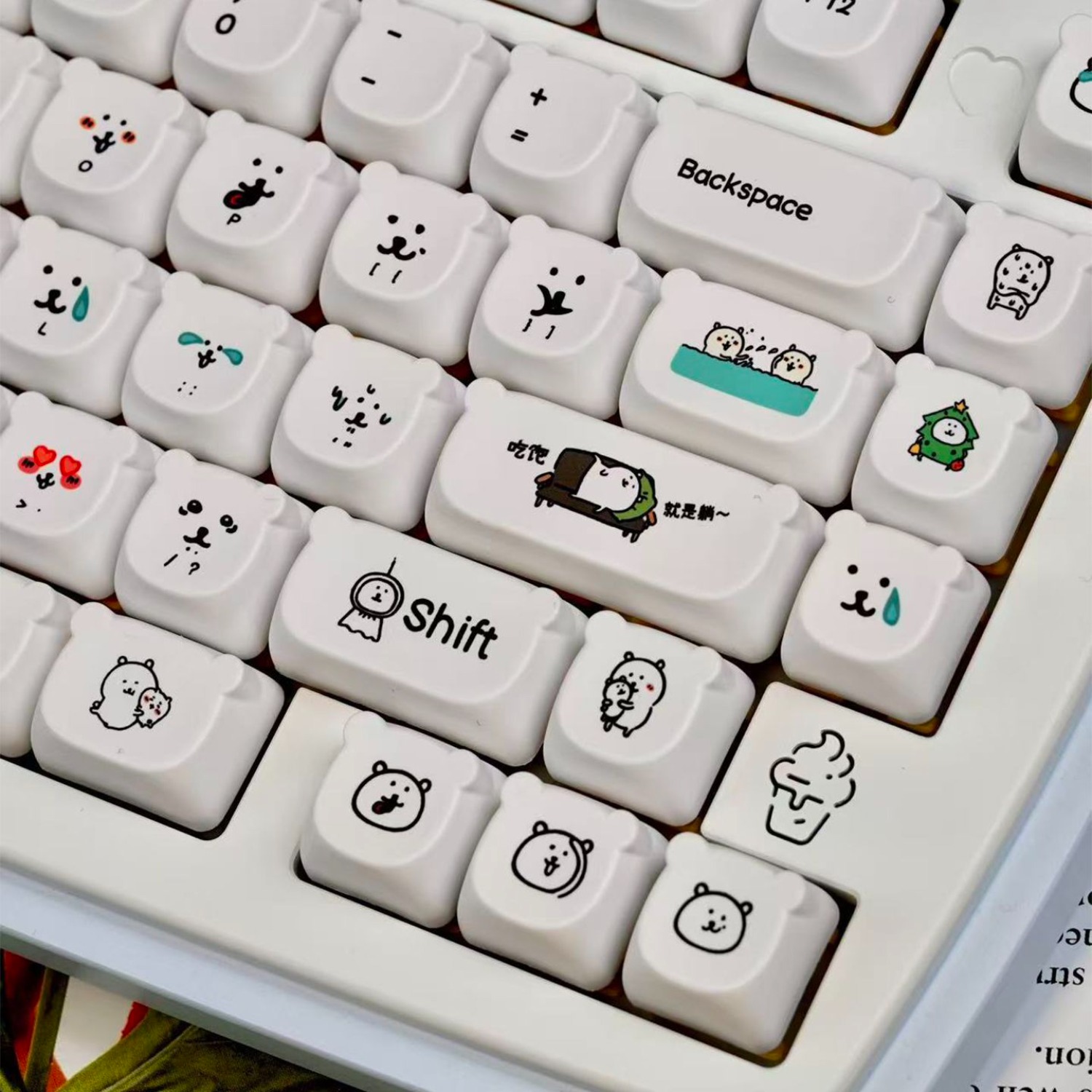 คีย์แคปการ์ตูนหมีน่ารักแบบ PBT - Keyboard Tenkeyless บทวิจารณ์และราคา